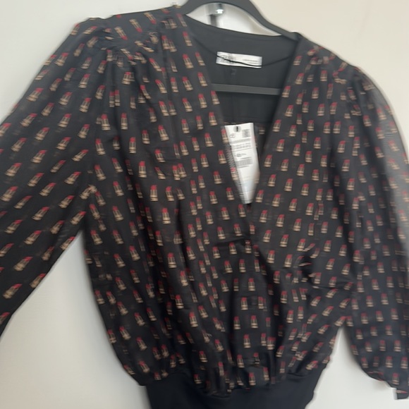 Zara Black Lipstick Print Bodysuit - Picture 5 of 5